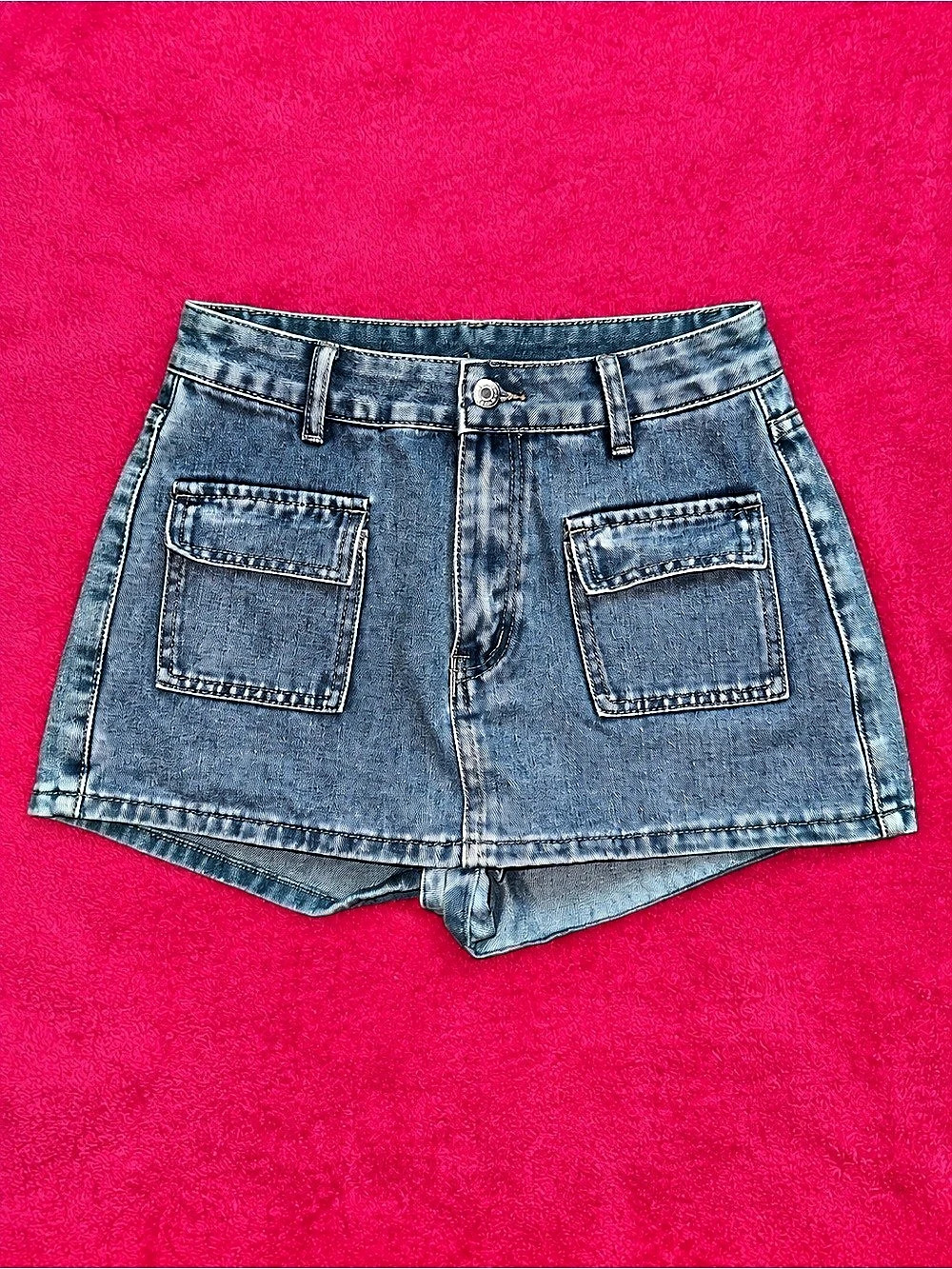 SHEIN Women Denim Shorts Blue Waist 28